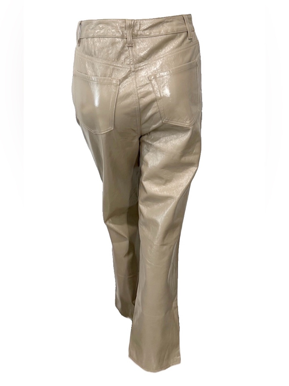 PacSun 90’s Boyfriend Faux Leather Pants Taupe Beige Size 27 Straight Leg - Picture 5 of 10